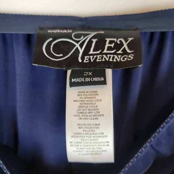 NWT Alex Evenings Stretch Matte Jersey Wide Leg Pants in Dark Navy - Picture 5 of 9